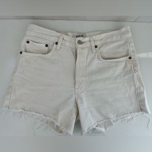 Agolde off-white high waist cutoffs